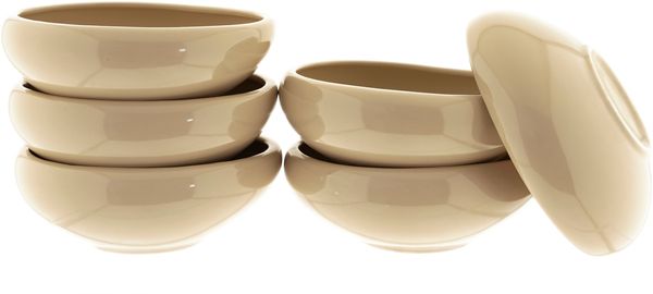 Wave Biscuit 6er-Set Suppenschalen aus hochwertigem Porzellan - 15 x 5,5 cm