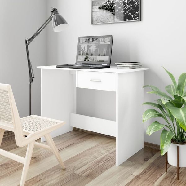 vidaXL Schreibtisch Weiß 100×50×76 cm Spanplatte [800549]