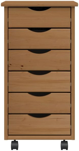 vidaXL Rollschrank mit Schubladen MOSS Honigbraun Massivholz Kiefer 355888 Bild 4