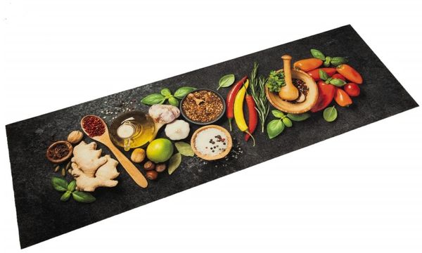 vidaXL Küchenteppich Waschbar Gewürze 60x180 cm Samt 4005615