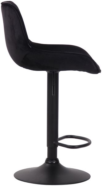 2er Set Barhocker Lentini, drehbar, Schwarz, Schwarz, Samt Bild 6