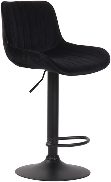 2er Set Barhocker Lentini, drehbar, Schwarz, Schwarz, Samt Bild 2