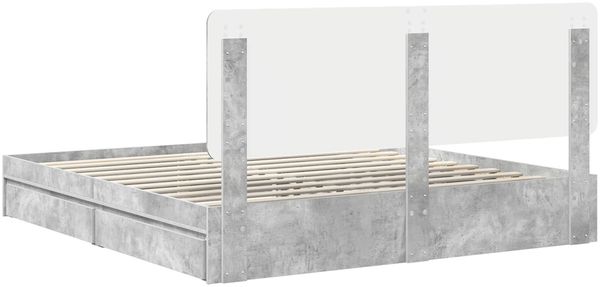 vidaXL Aufbewahrungsbett Beton Grau 200 x 200 cm Holzwerkstoff 3412654 Bild 10