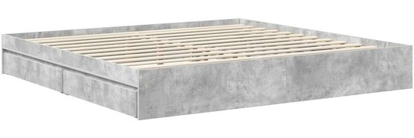 vidaXL Aufbewahrungsbett Beton Grau 200 x 200 cm Holzwerkstoff 3412654 Bild 6