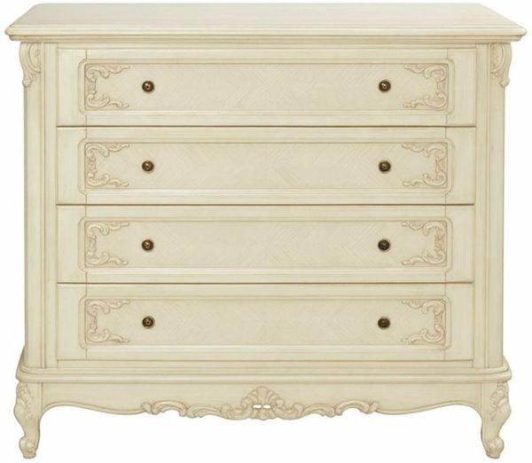 Casa Padrino Luxus Barock Kommode Creme 120 cm - Barock Schlafzimmer Möbel