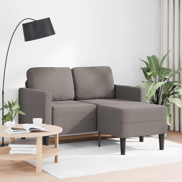 vidaXL 2-Sitzer-Sofa mit Chaiselongue L-Form Taupe 125 cm Stoff 4107064