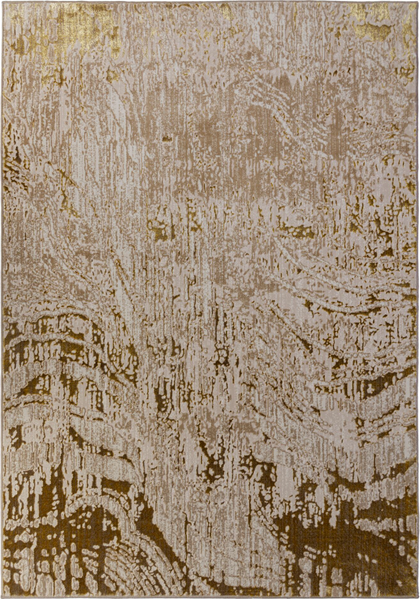 Kadima Design Eleganter Wohnzimmer Teppich "Ouse Esme", Metallische Farben - Farbe: Gold, 120x170 cm