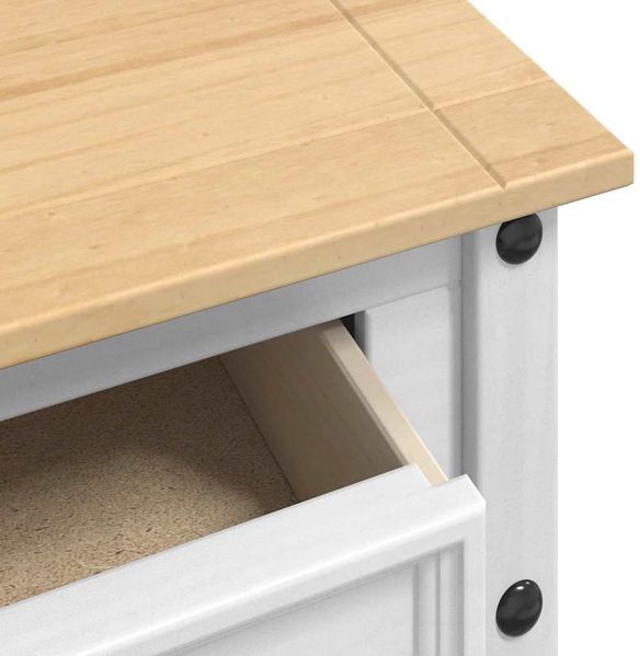vidaXL Beistelltisch Corona Weiß 115 x 46 x 73 cm Massives Kiefernholz 42021194 Bild 7