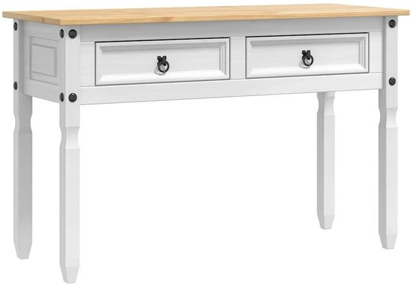 vidaXL Beistelltisch Corona Weiß 115 x 46 x 73 cm Massives Kiefernholz 42021194 Bild 2