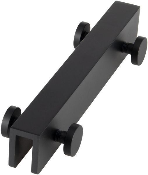 Hakenleiste für Glasduschwände, Doppel-Hakenleiste mit 4 Haken, Handtuchalter schwarz