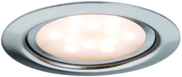 Paulmann No. 93553 Möbeleinbauleuchten-Set Micro Line LED Eisen gebürstet, 3er Set