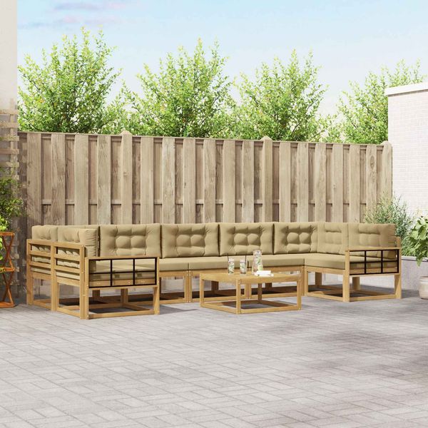 vidaXL Outdoor-Sofagarnitur mit Kissen 6 pcs Weiß und Beige 3386212