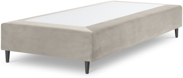 Micadoni Bettgestell Whale Samt Helles Beige Verchromt schwarz 90x200