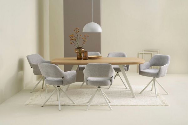 SCHÖNER WOHNEN-Kollektion Esszimmerstuhl STAVANGER, 360° drehbar mit Rückholfunktion, mit Taschenfederkern, Bezug Webstoff, Untergestell pulverbeschichtet