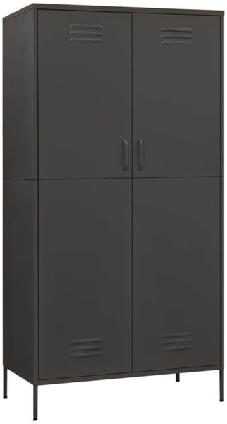 vidaXL Kleiderschrank, Stahl, Anthrazit, 90 x 50 x 180 cm Bild 2