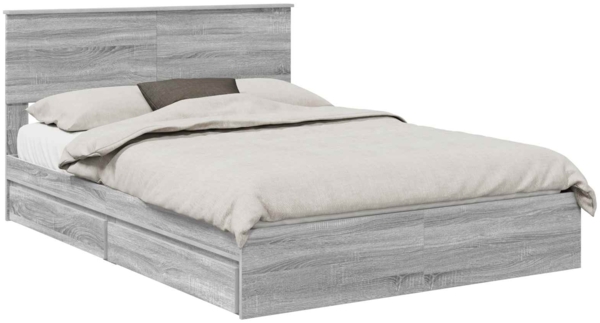 vidaXL Aufbewahrungsbett Graues Sonoma 150x200 cm Holzwerkstoff 3408450