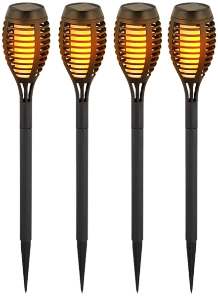 4er Set LED Solarleuchte, schwarz , H 50 cm VT-724
