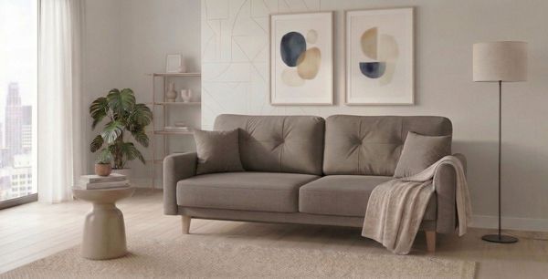 Home affaire 3-Sitzer Triplo wahlweise mit Bettfunktion und Bettkasten, incl. Zierkissen, B/T/H: 215/100/89 cm Liegefläche 191 x 145 cm