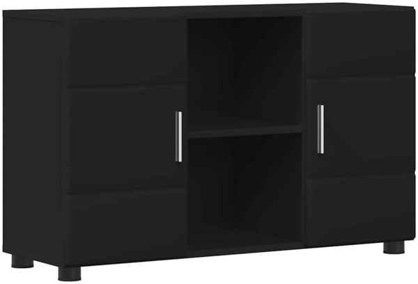 vidaXL Sideboard mit Regal Schwarz 88,5 x 30,5 x 55,5 cm Holzwerkstoff 880292