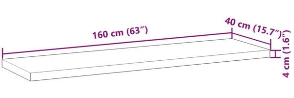 vidaXL Tischplatte 160x40x4 cm Rechteckig Massivholz Akazie 4008783 Bild 9
