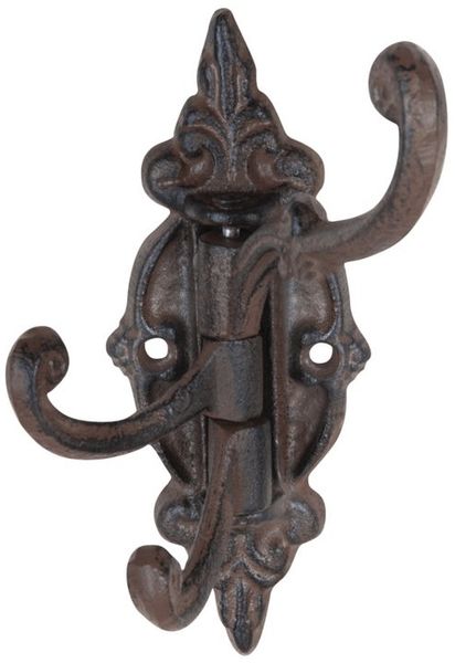 Garderobenhaken aus Gusseisen. Haken sind unterschiedlich lang und drehbar