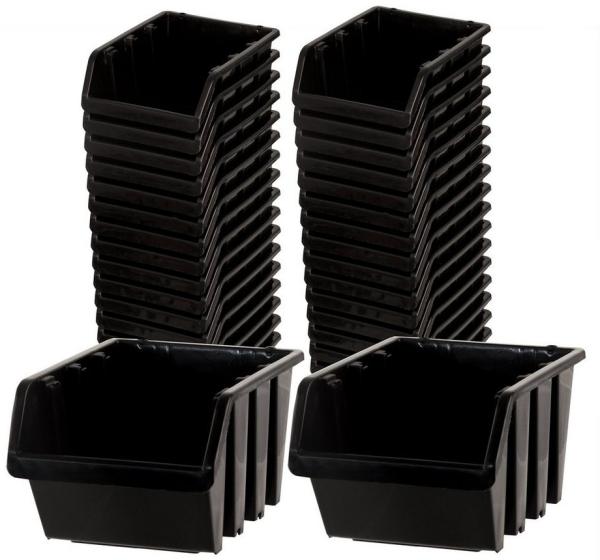 BigDean Stapelbox Sichtlagerboxen Set 36 Stück Schwarz Größe 1 (11,5x8x6 cm) (36 St)