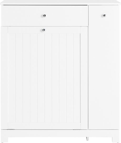 SoBuy BZR214-W Wäscheschrank, MDF, Lackiert, Weiß, 78 x 90 x 38 cm