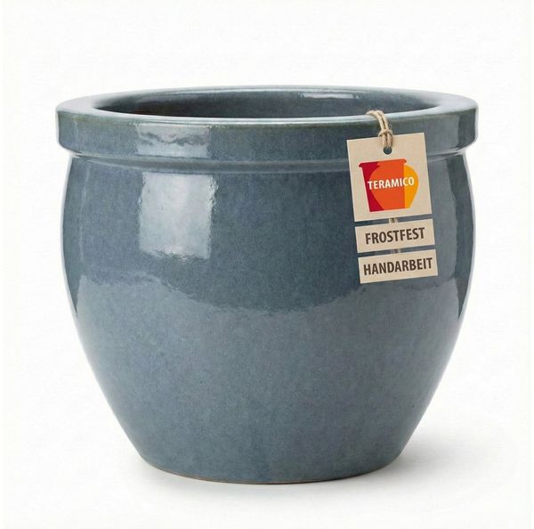 Teramico Blumentopf Pflanzgefäß Keramik "Bavaria Tall" Antik-Grau Ø 21 - 37 cm (1 St), Frostfest, UV-Fest