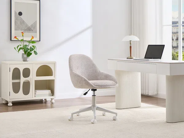 Vente-unique - NAODY Office chair Stoff Beige - B 59,5 cm x H 78 cm88 cm x L 55 cm