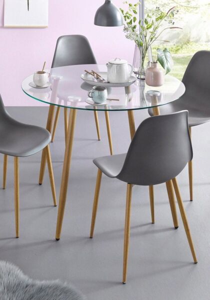 OTTO home Glastisch Miller, TOPSELLER! (Esstisch, Glastisch, OTTOs Choice), runder Esstisch mit einem Ø von 100 cm, verschiedene Größen