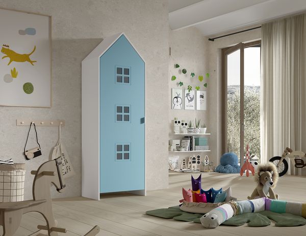 Schrank Casami Bruges 37 x 57,6 x 171,3 cm MDF Blau