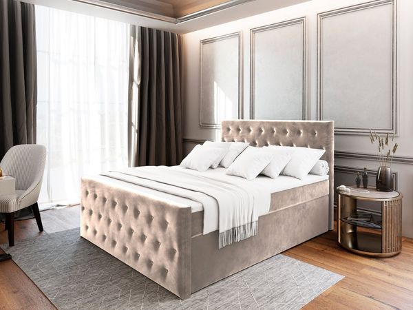 Masseno Boxbett FONDI 160x200 cm mit Bonell Matratze und Topper