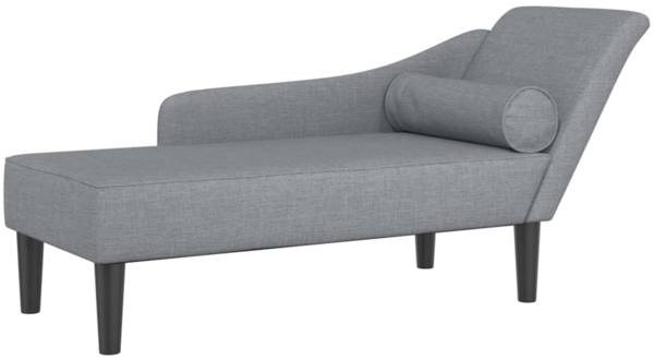 vidaXL Chaiselongue mit Kissen Hellgrau Stoff