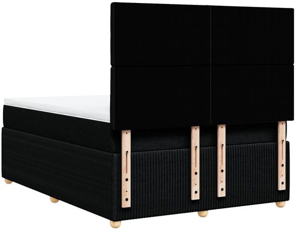 vidaXL Boxspringbett mit Matratze Schwarz 140x200 cm Stoff 3292095 Bild 6