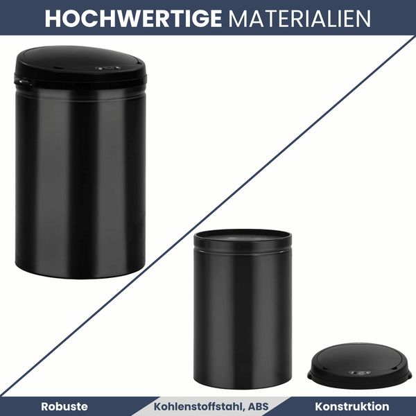 Sensor Mülleimer Küche 30L Schwarz - Automatik Bewegungssensor Klemmring | Smarter Abfalleimer mit Deckel Müllbehälter Kücheneimer Bild 4