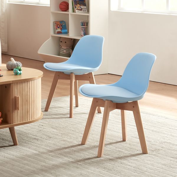 Kinderzimmerstuhl Elvdal 2er Set gepolstert Himmelblau [en. casa]