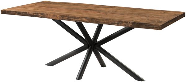 Baumtisch Sheesham 200x100x76 natur gebeizt / Kreuzgestell anthrazit matt FREEFORM 5