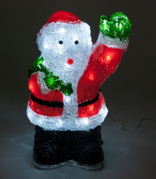 LED Deko Weihnachtsmann mit 40 weißen LED's