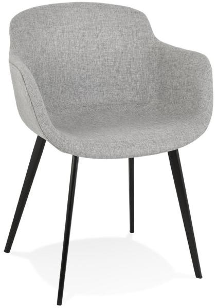 Kadima Design Polsterstuhl Mid-Century Vintage Look | 59x54x80cm | Armlehnen | Esszimmer & Homeoffice | Grau