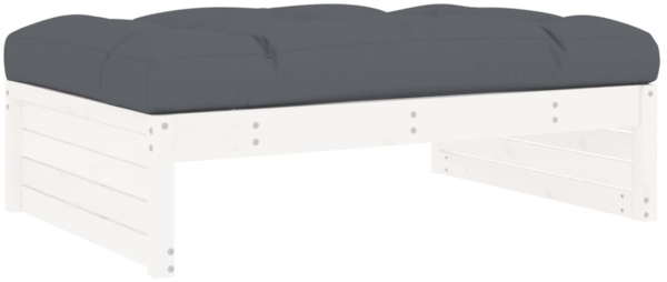 vidaXL Gartenhocker Weiß 120x80 cm Massivholz Kiefer 825766