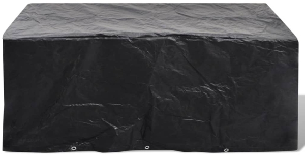 vidaXL Gartenmöbel-Abdeckung mit 8 Ösen, Polyethylen schwarz, 240 x 140 x 90 cm
