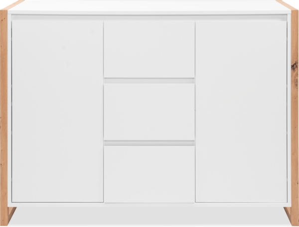 Finori Denver 2 Kommode, weiß / Dekor Artisan Oak | Maße: B x H x T ca. 120 x 88 x 40 cm