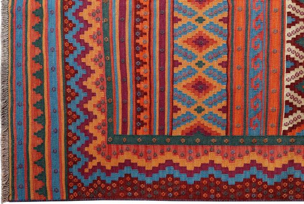 Looma 'Kavoos' Sumak Sirdjan handgewebt, Schurwolle Bunt, 156x229 cm Bild 4