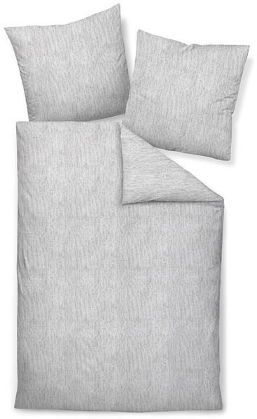 Janine Bettwäsche Soft-Cotton, Baumwolle, 2 teilig, melierte Streifenoptik, natur