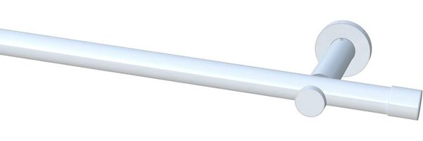 Garduna Gardinenstange Ø 20mm / 1- oder 2-Lauf, 1-läufig, kürzbar, Metall, 2-lauf 1-lauf, Gardinenstange komplett, hochwertig, Fixmaß, 20mm