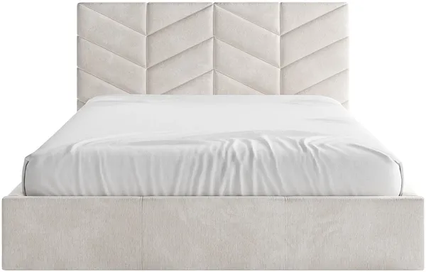 Vente-unique - JUSTANI Bett Stoff Beige - B 213 cm x H 106 cm x L 170 cm Bild 5