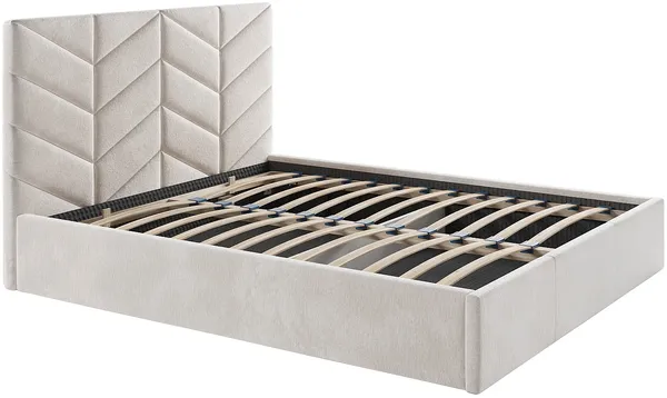 Vente-unique - JUSTANI Bett Stoff Beige - B 213 cm x H 106 cm x L 170 cm Bild 4