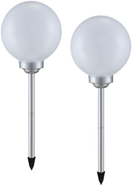 LED Solarkugeln Garten - 2er SET, Leuchtkugel Ø 25cm mit Erdspieß Bild 2