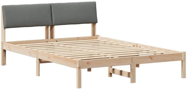 vidaXL Bettgestell Braun und Dunkelgrau 140 x 200 cm Massivholz Kiefer 878535