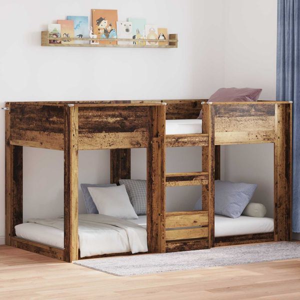 vidaXL Etagenbett für Kinder Altholz 75 x 190 cm Holzwerkstoff 3410393